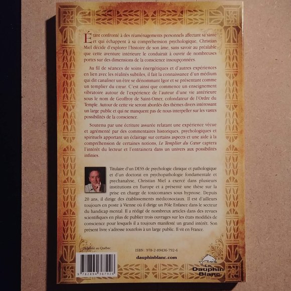 NEW BOOK FRENCH LE TEMPLIER DU CŒUR CHRISTIAN MIEL - Picture 2 of 2